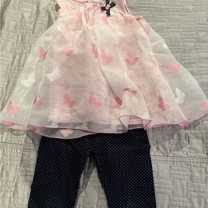 Bonnie Baby Pink Striped Dress with Heart Design